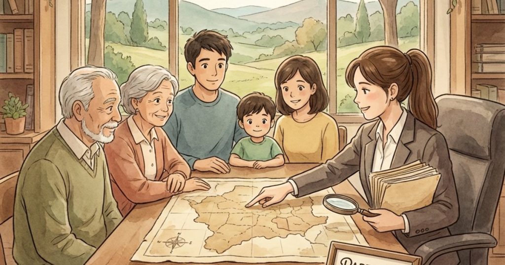 How do I figure out who legally owns the land when multiple relatives are listed on the deed? NC