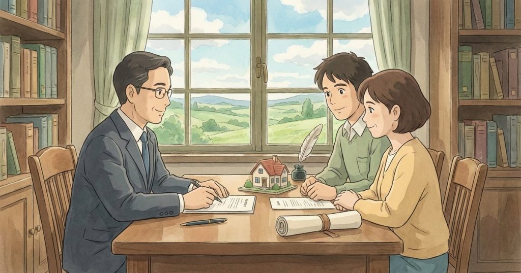 When does a house legally pass to the heirs, and how do we document a voluntary buyout of one heir’s share without filing a court action? nc