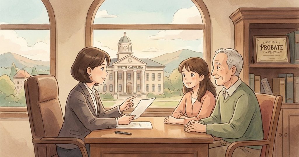 How do I open an estate without a will and get appointed administrator to handle the house, bank accounts, and any insurance benefits? nc