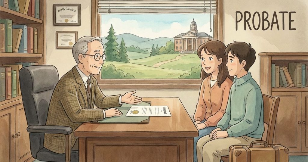 How do I open an estate and get the court papers that let me act as executor if I live out of state? nc