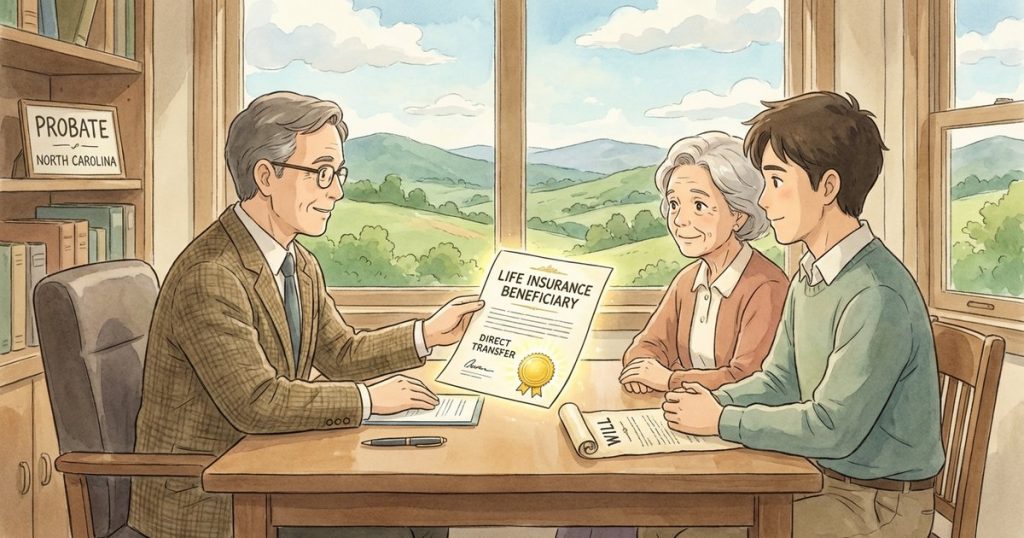 How do life insurance policies and old beneficiary designations affect what is distributed through the estate? nc