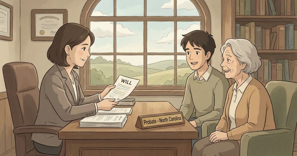 How do I start a simple probate case when there is a will and only one beneficiary? nc