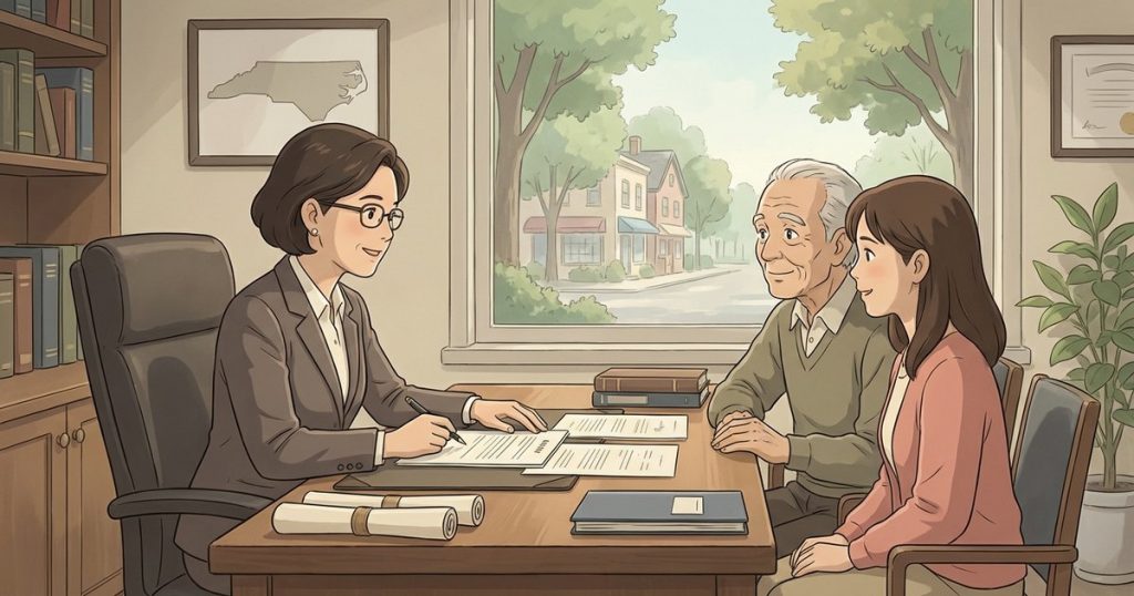 Should my parent set up a power of attorney or a will in addition to transferring the property? nc