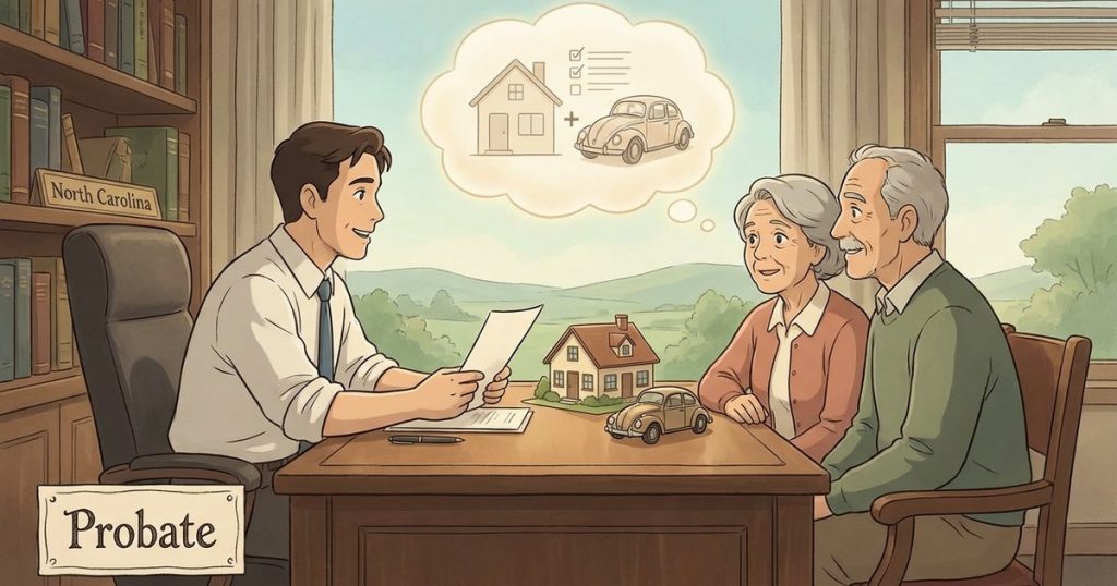 What are my options if estate property like a vehicle or a house was not listed on the probate inventory? NC