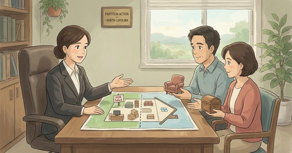 What happens to personal property left inside a co-owned house when one co-owner wants to sell? NC